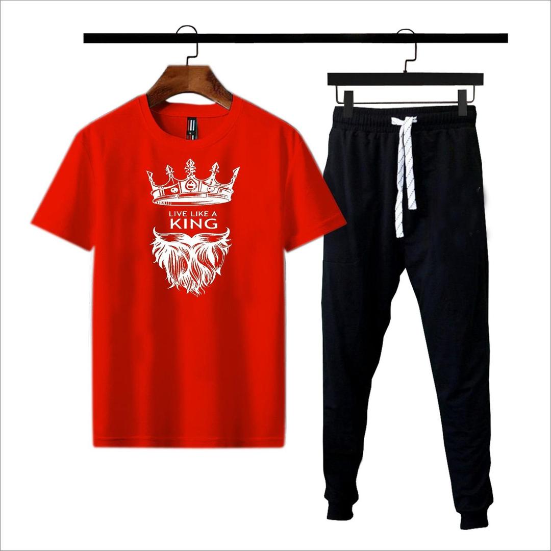 2 Pcs Men's Cotton Printed Track Suit