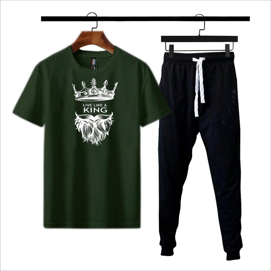 2 Pcs Men's Cotton Printed Track Suit
