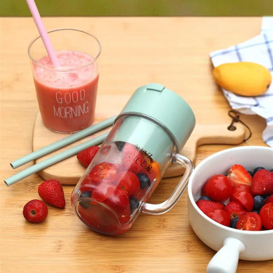 2 In 1 Mini Portable USB Rechargeable High Quality 6 Blades Crusher Juicer